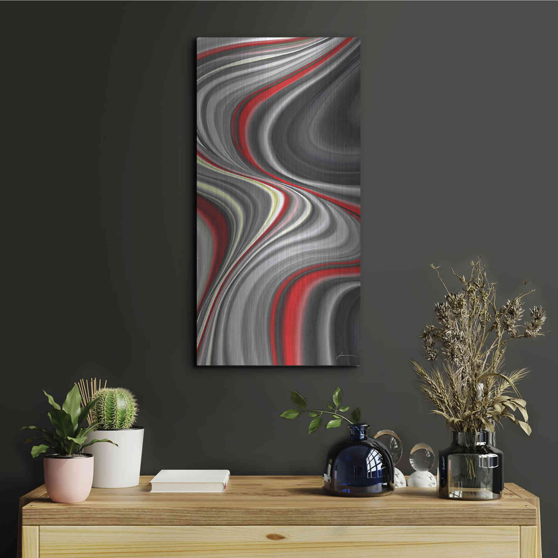 Luxe Metal Art 'Smoke Screen I' by James Burghardt, Metal Wall Art,12x24