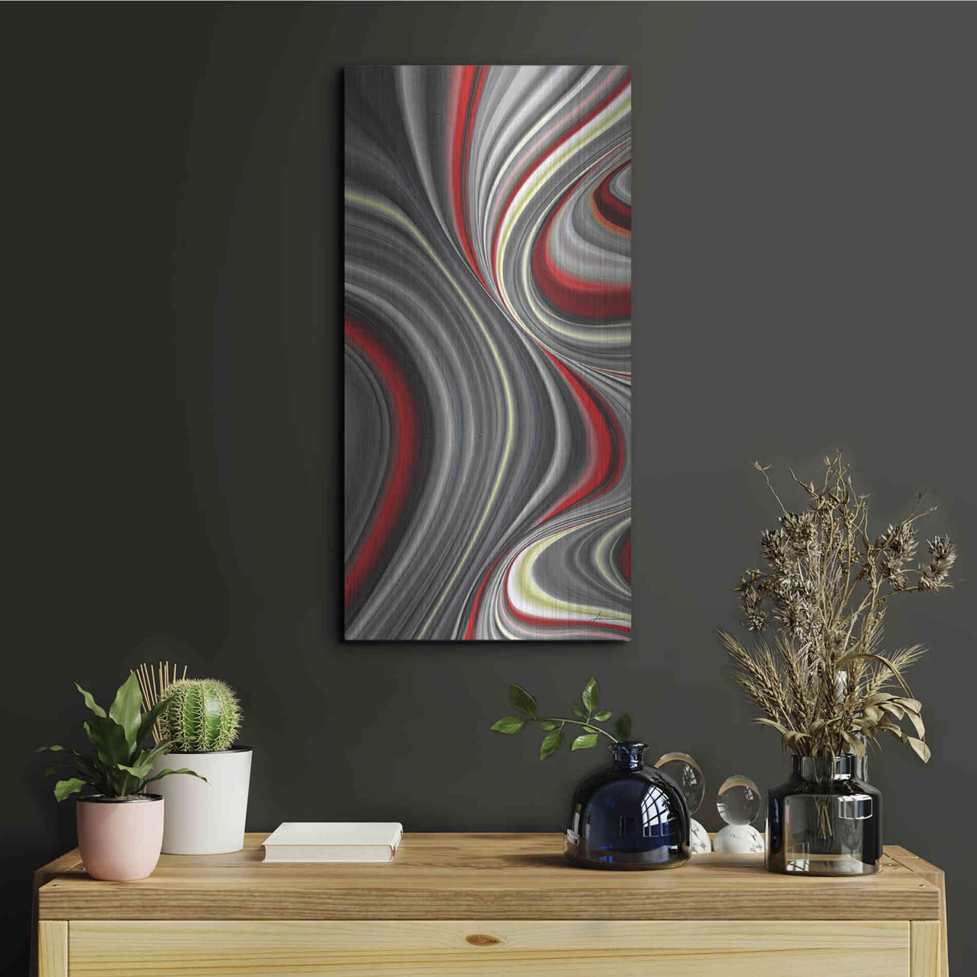 Luxe Metal Art 'Smoke Screen II' by James Burghardt, Metal Wall Art,12x24