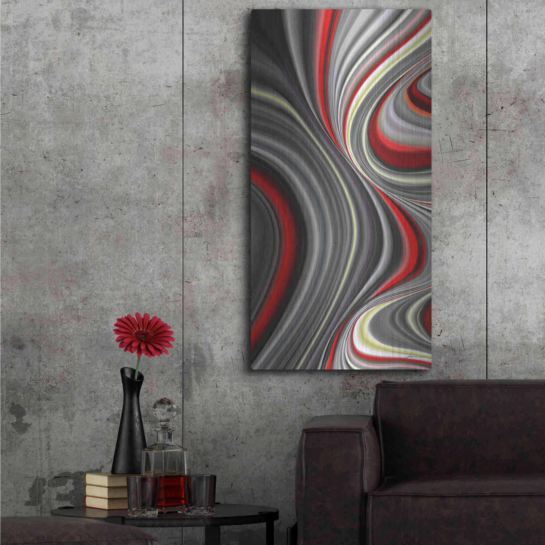 Luxe Metal Art 'Smoke Screen II' by James Burghardt, Metal Wall Art,24x48