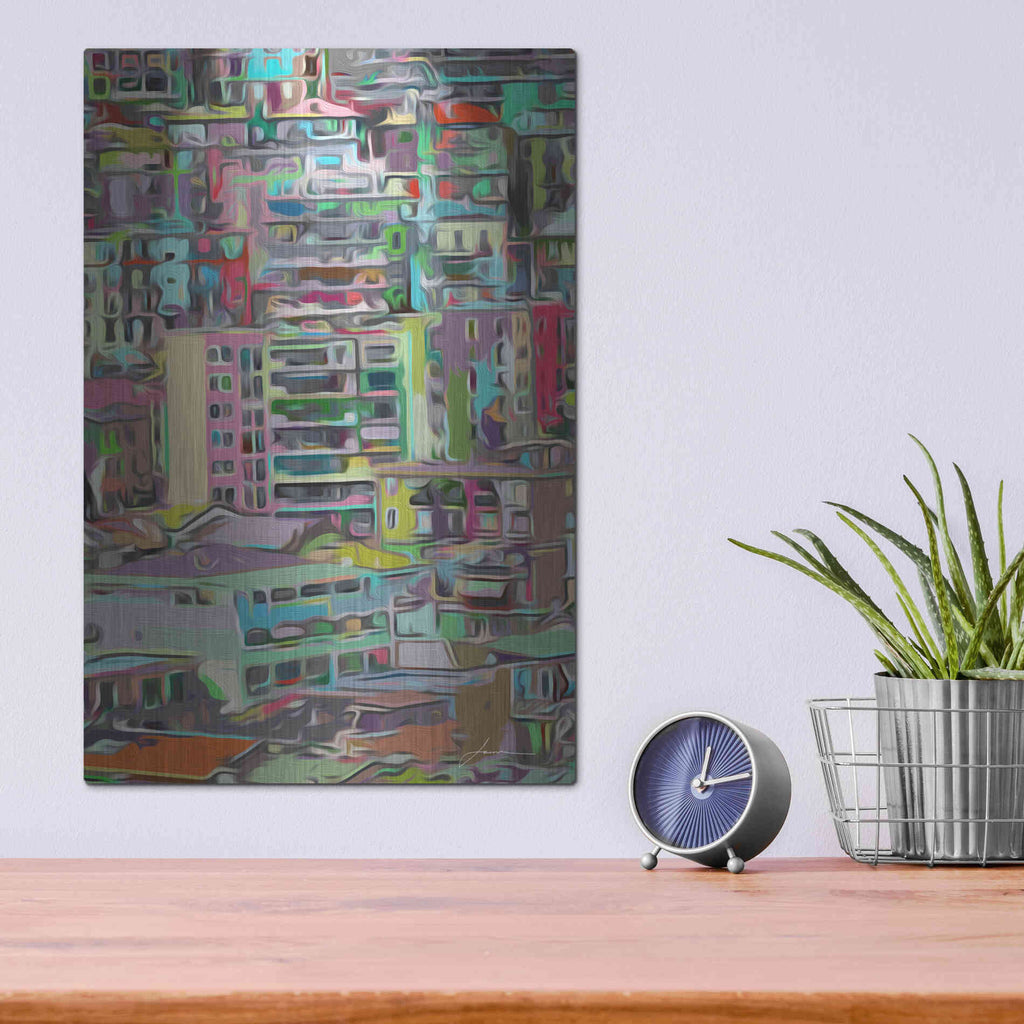 Luxe Metal Art 'Stack III' by James Burghardt, Metal Wall Art,12x16