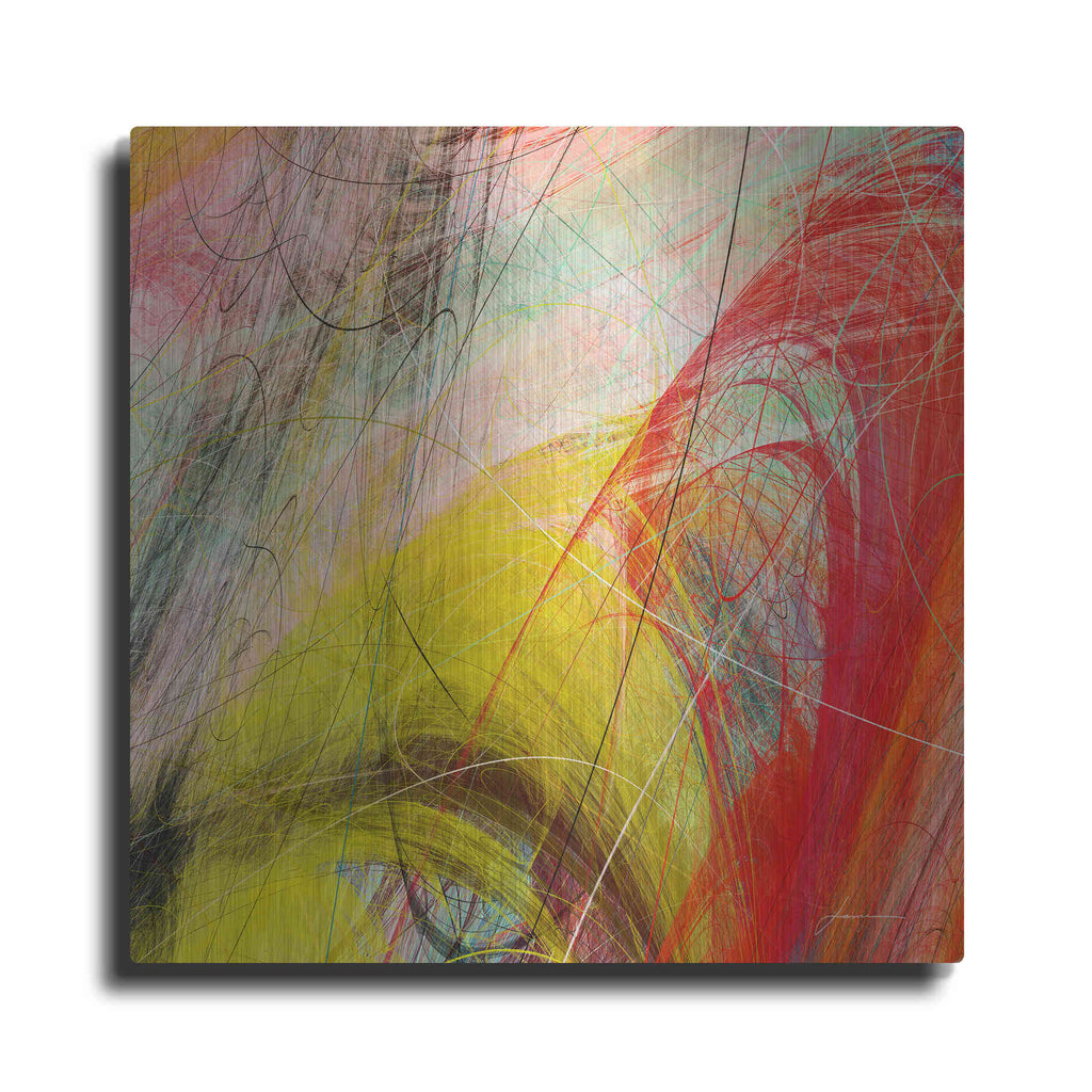 Luxe Metal Art 'String Tile I' by James Burghardt, Metal Wall Art