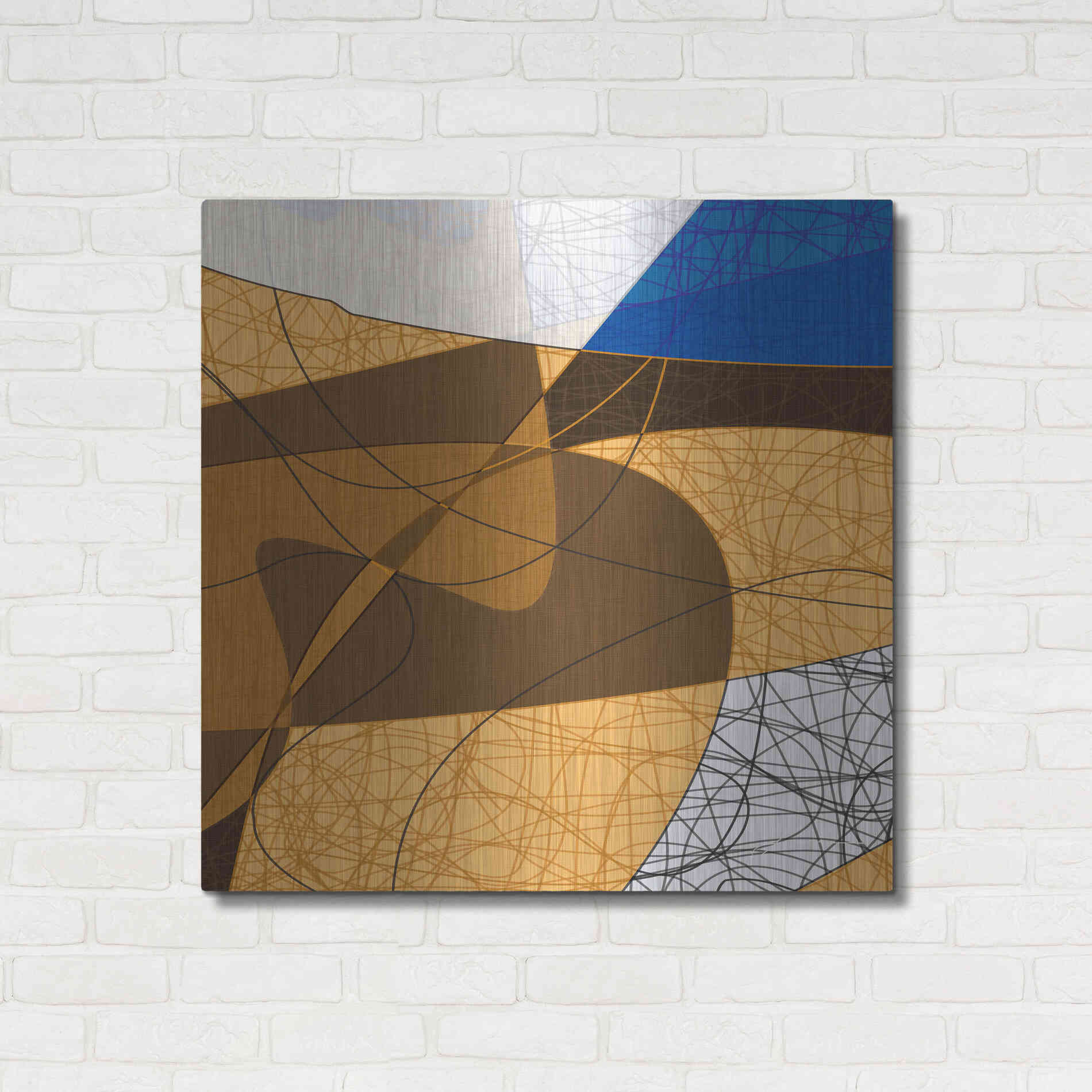 Luxe Metal Art 'Tangled II' by James Burghardt, Metal Wall Art,36x36