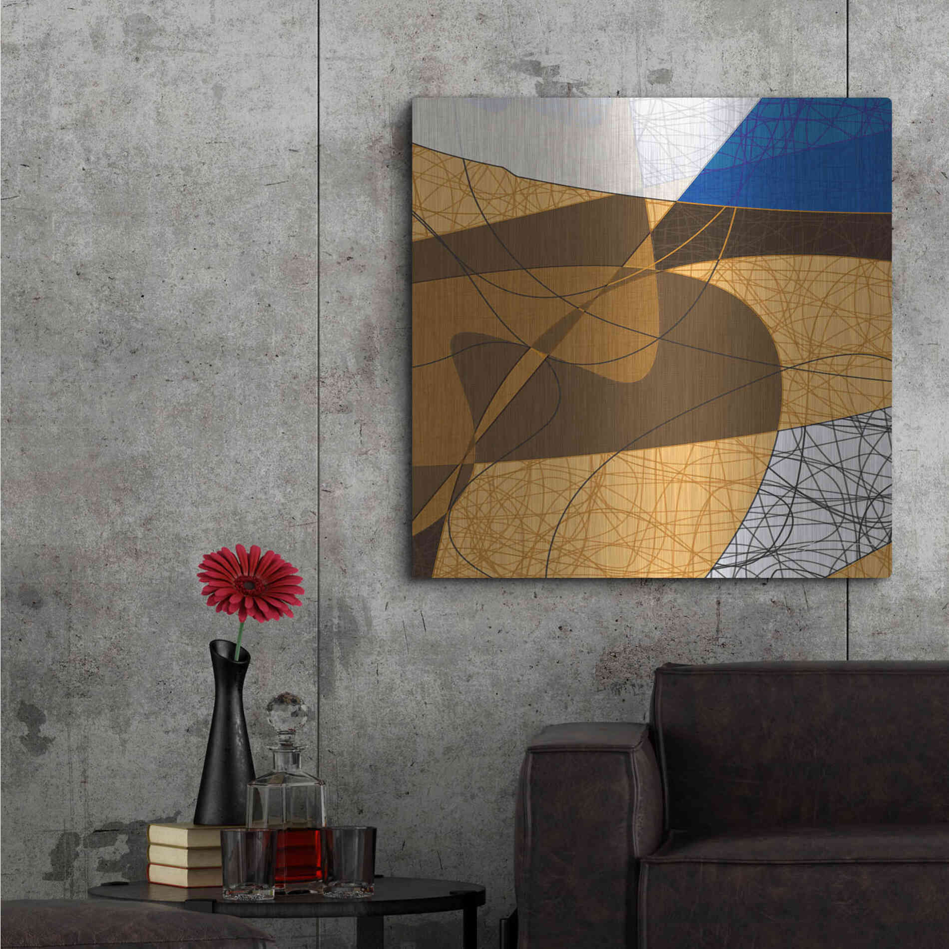 Luxe Metal Art 'Tangled II' by James Burghardt, Metal Wall Art,36x36