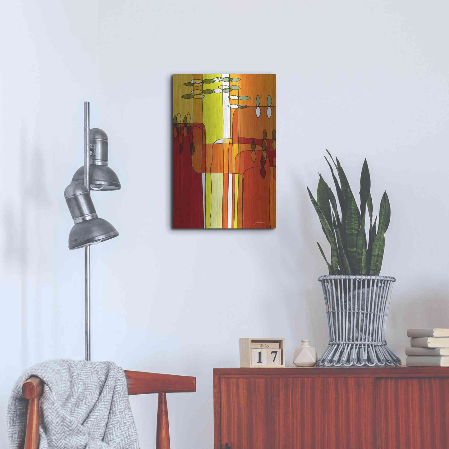 Luxe Metal Art 'Uplift I' by James Burghardt, Metal Wall Art,16x24