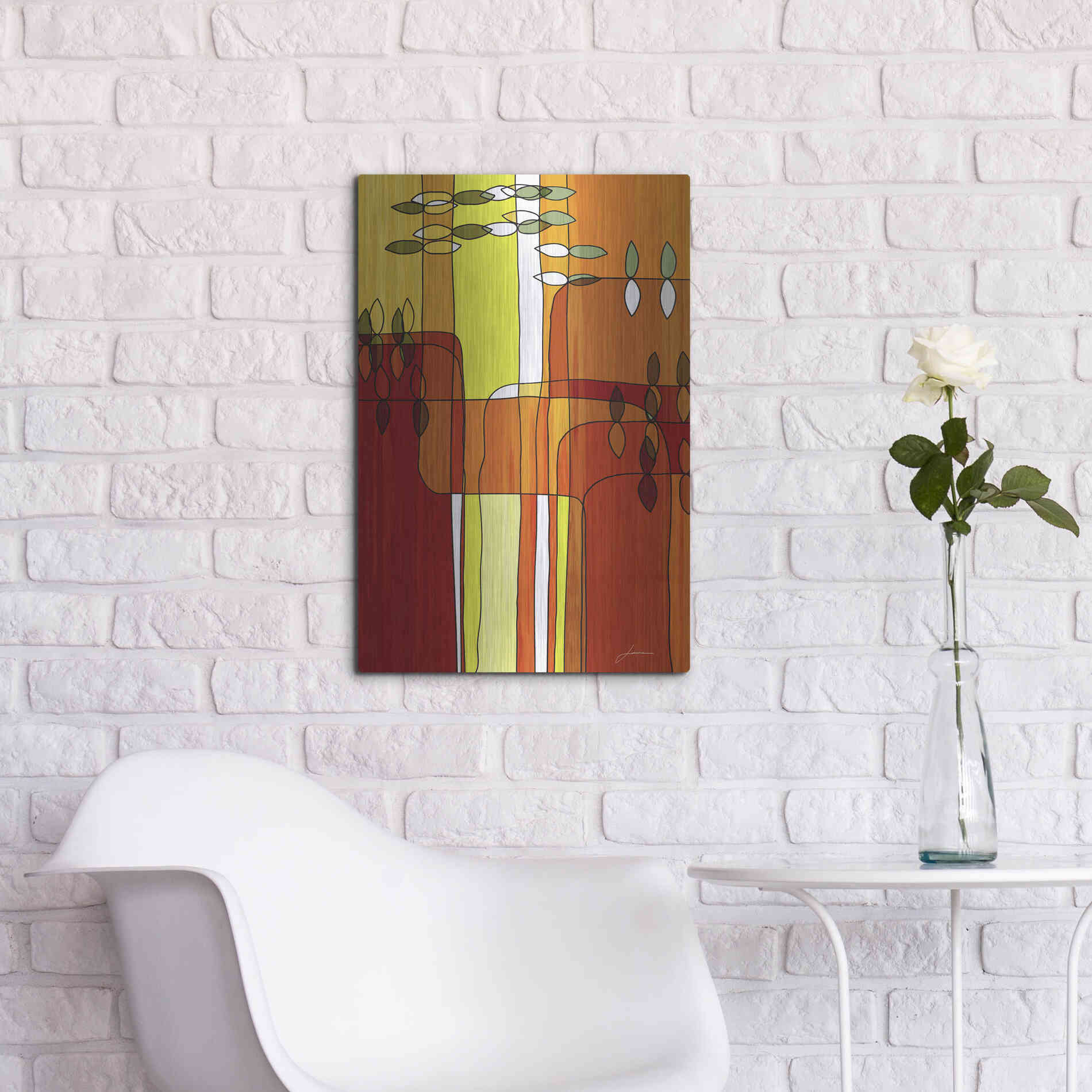 Luxe Metal Art 'Uplift I' by James Burghardt, Metal Wall Art,16x24