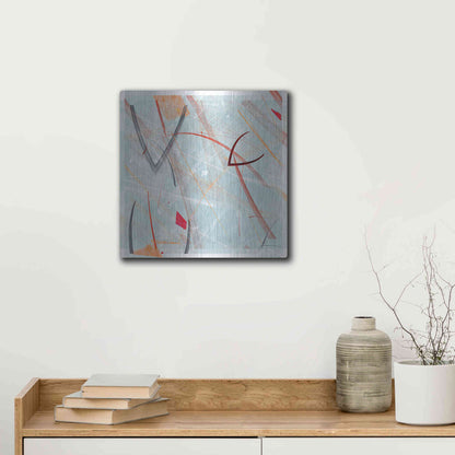 Luxe Metal Art 'Vectora Panel III' by James Burghardt, Metal Wall Art,12x12