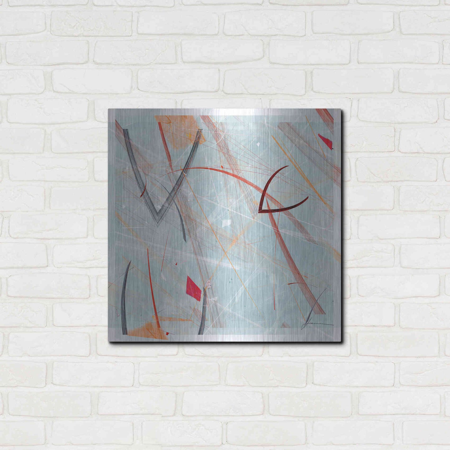 Luxe Metal Art 'Vectora Panel III' by James Burghardt, Metal Wall Art,24x24