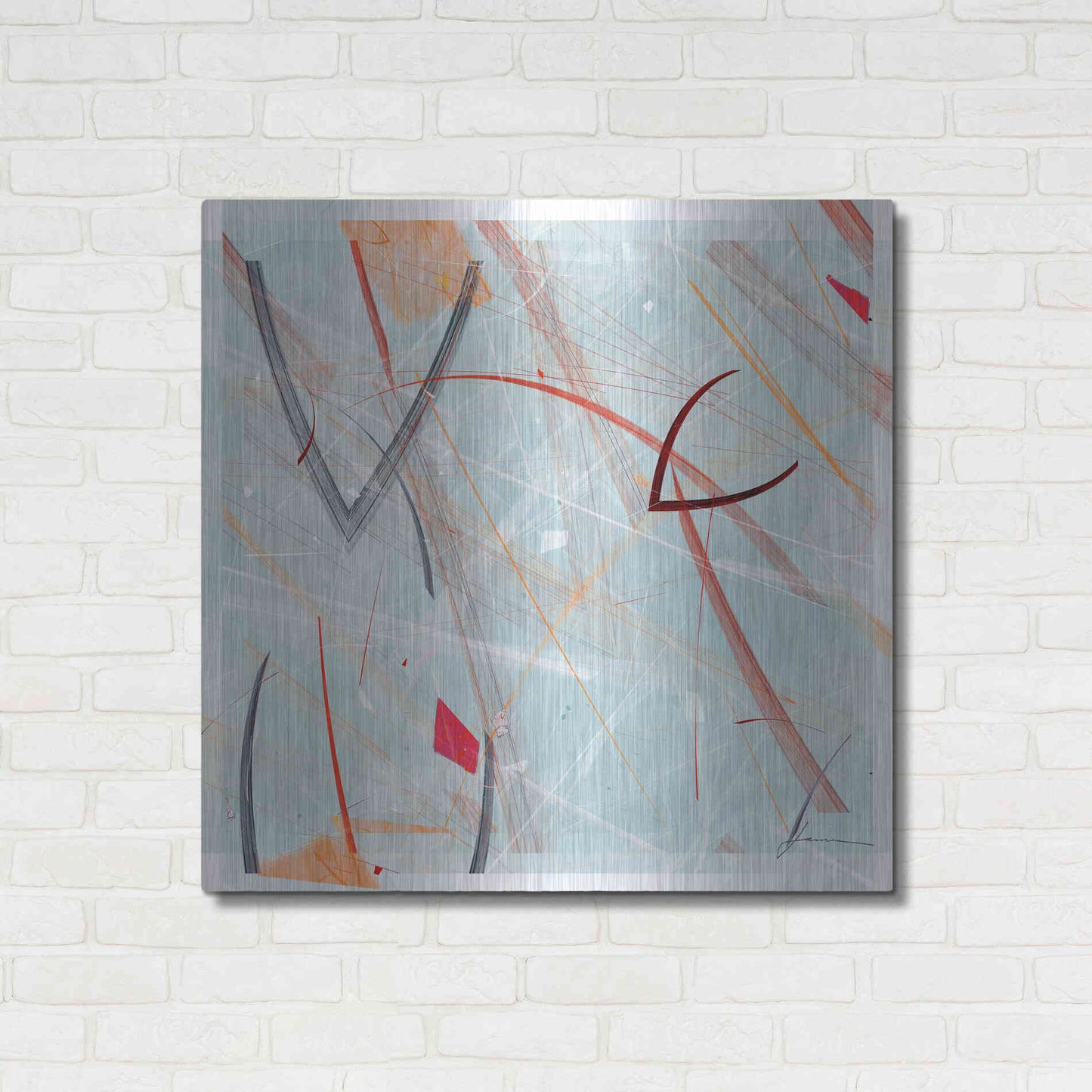 Luxe Metal Art 'Vectora Panel III' by James Burghardt, Metal Wall Art,36x36