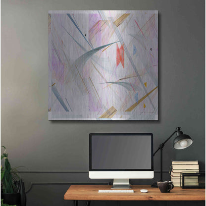 Luxe Metal Art 'Vectora Panel IV' by James Burghardt, Metal Wall Art,36x36