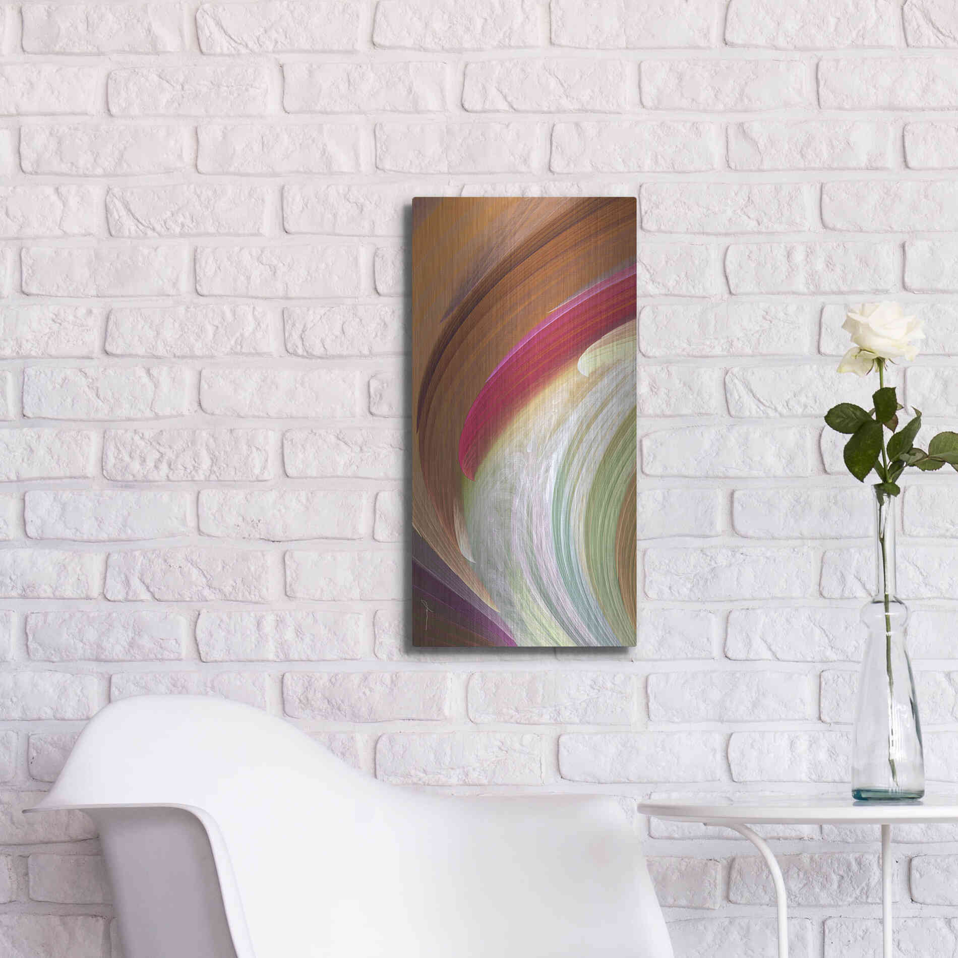 Luxe Metal Art 'Wind Waves II' by James Burghardt, Metal Wall Art,12x24