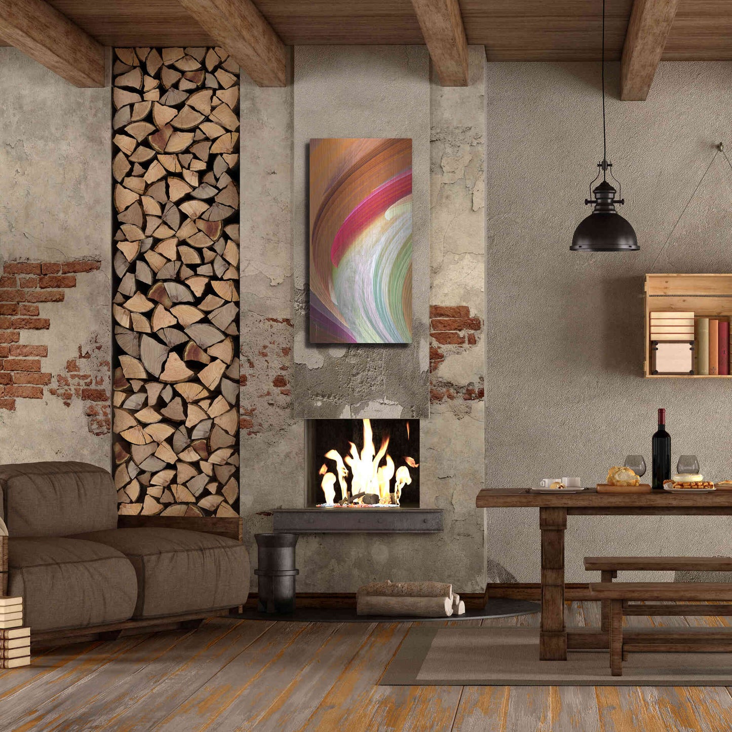 Luxe Metal Art 'Wind Waves II' by James Burghardt, Metal Wall Art,24x48