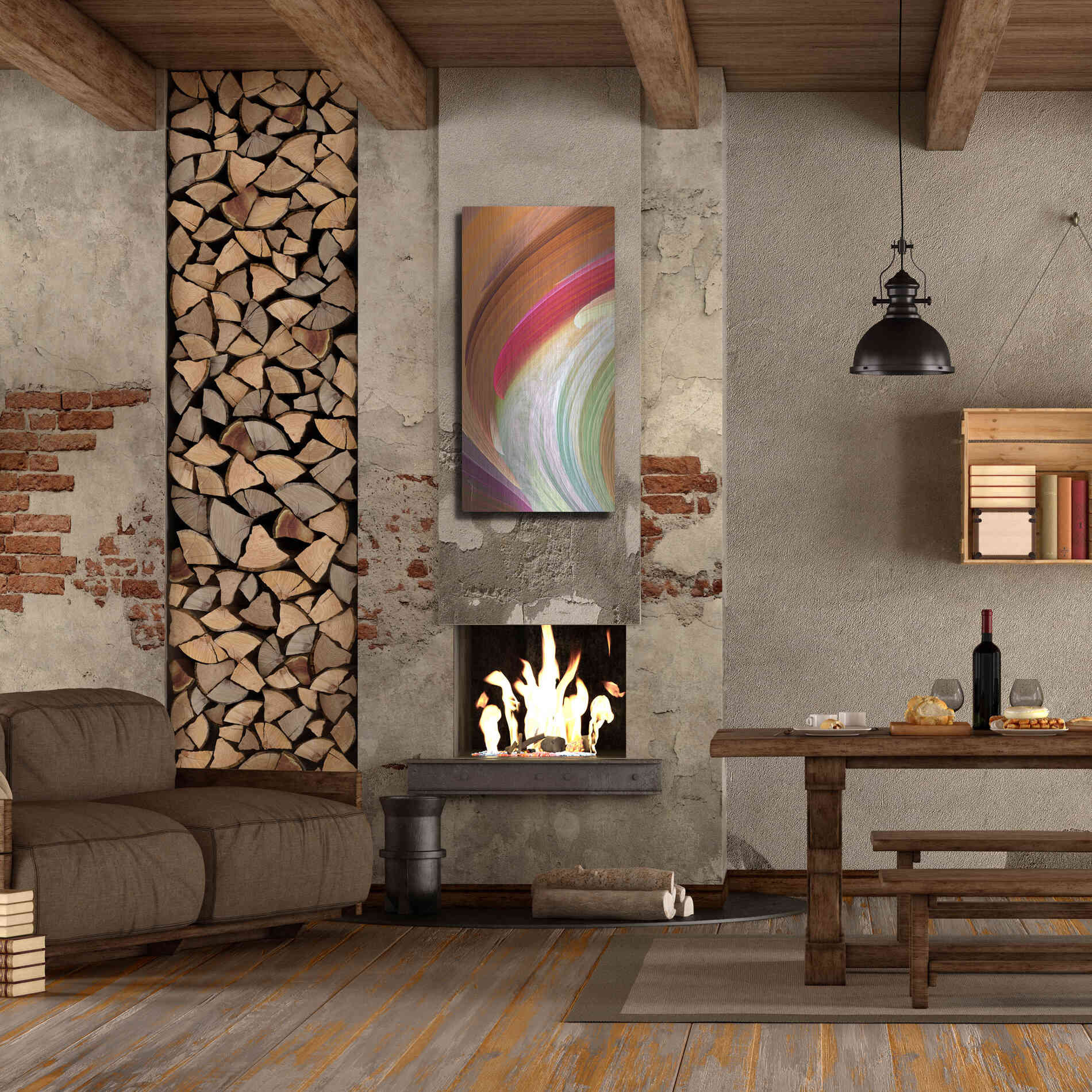 Luxe Metal Art 'Wind Waves II' by James Burghardt, Metal Wall Art,24x48