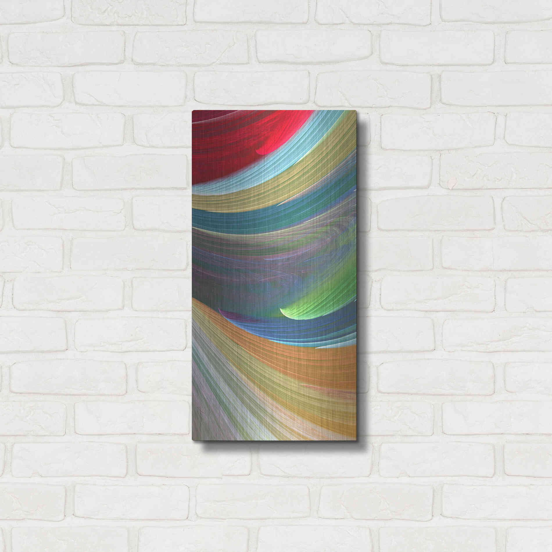 Luxe Metal Art 'Wind Waves III' by James Burghardt, Metal Wall Art,12x24