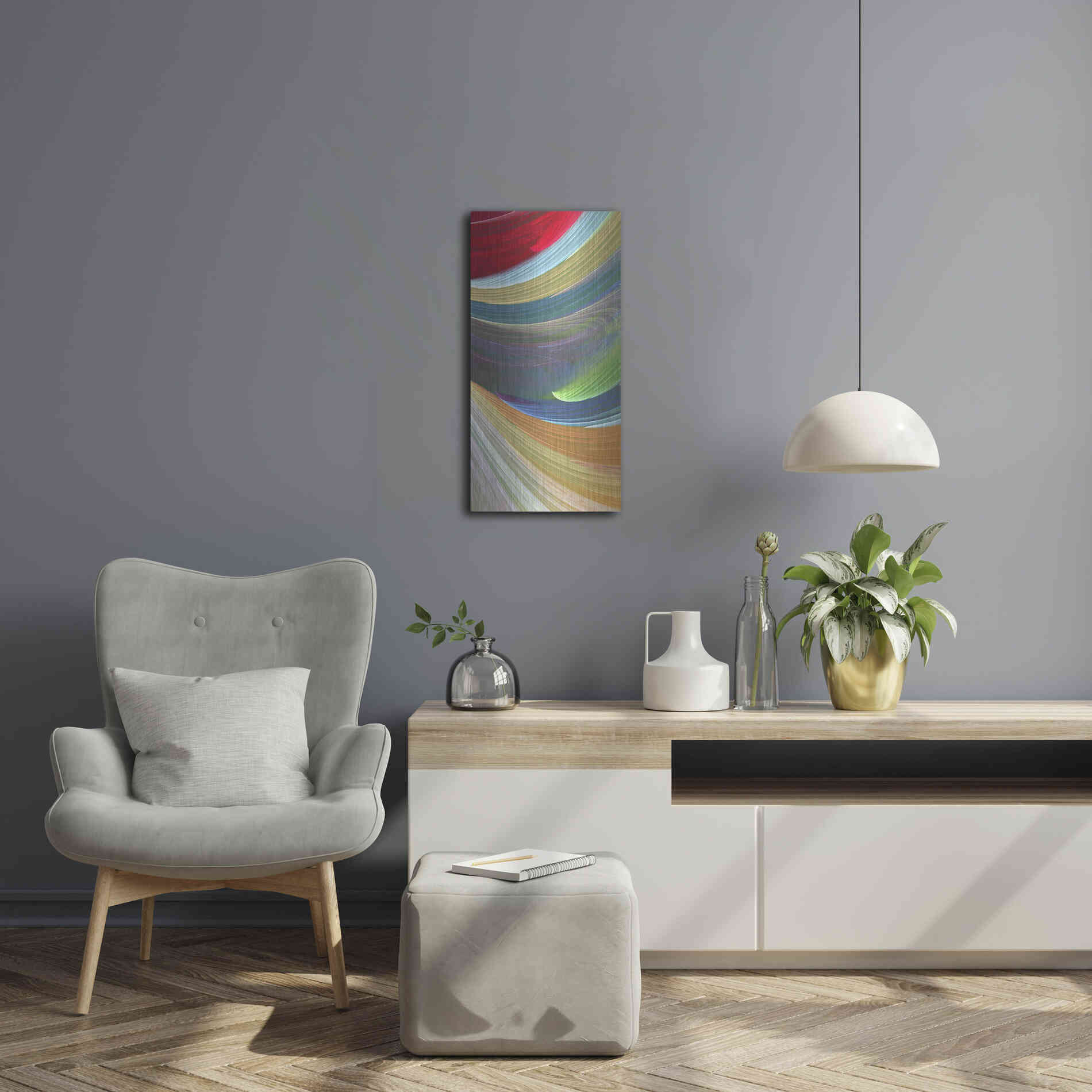 Luxe Metal Art 'Wind Waves III' by James Burghardt, Metal Wall Art,12x24