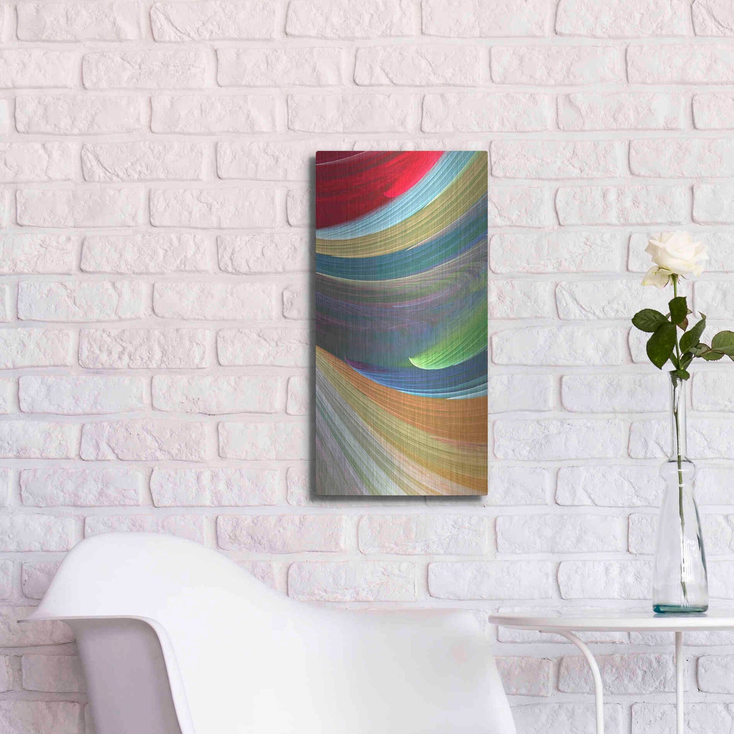 Luxe Metal Art 'Wind Waves III' by James Burghardt, Metal Wall Art,12x24