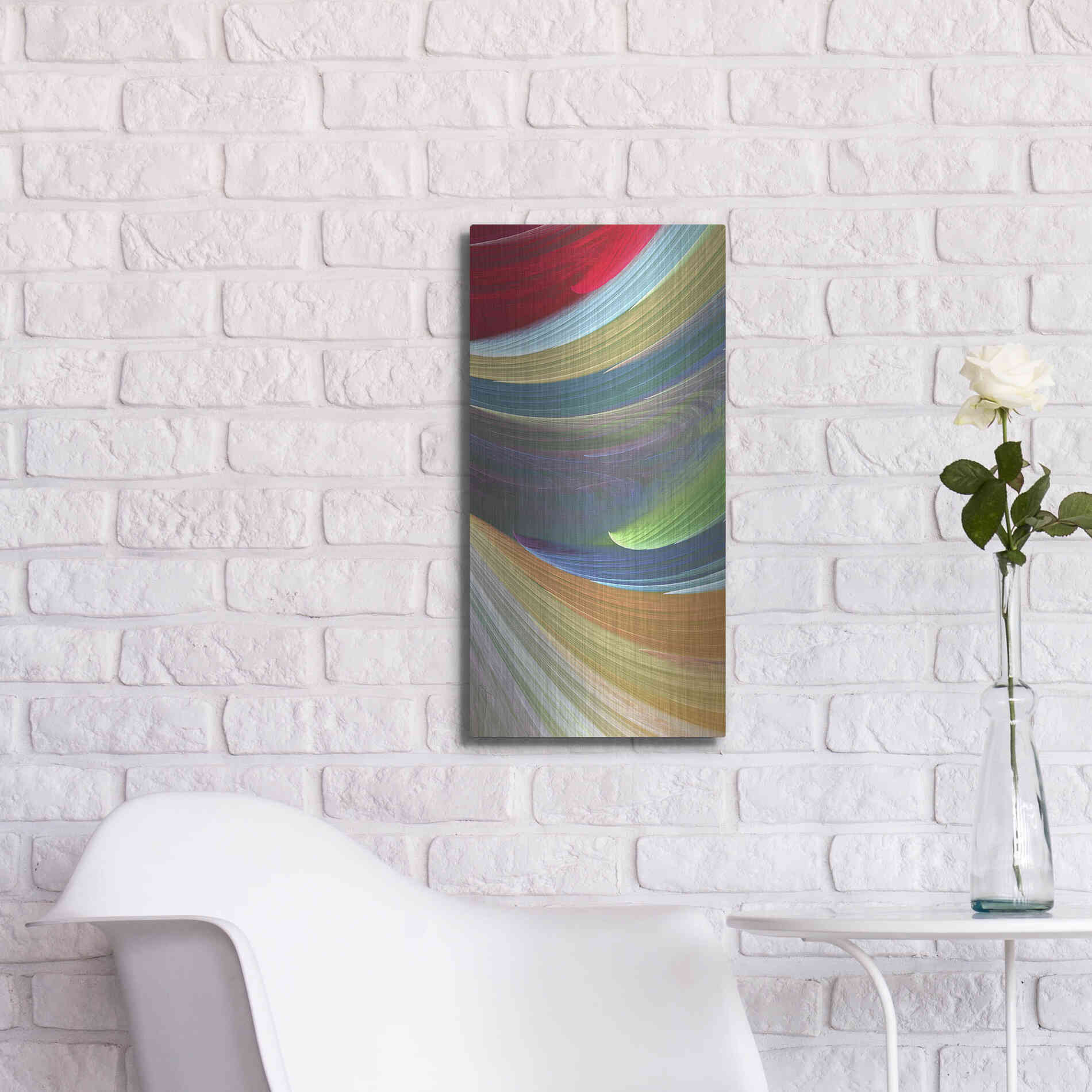 Luxe Metal Art 'Wind Waves III' by James Burghardt, Metal Wall Art,12x24