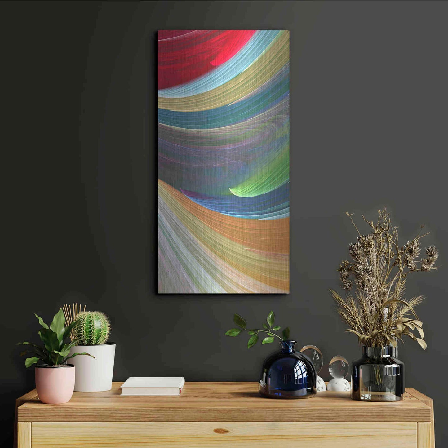 Luxe Metal Art 'Wind Waves III' by James Burghardt, Metal Wall Art,12x24