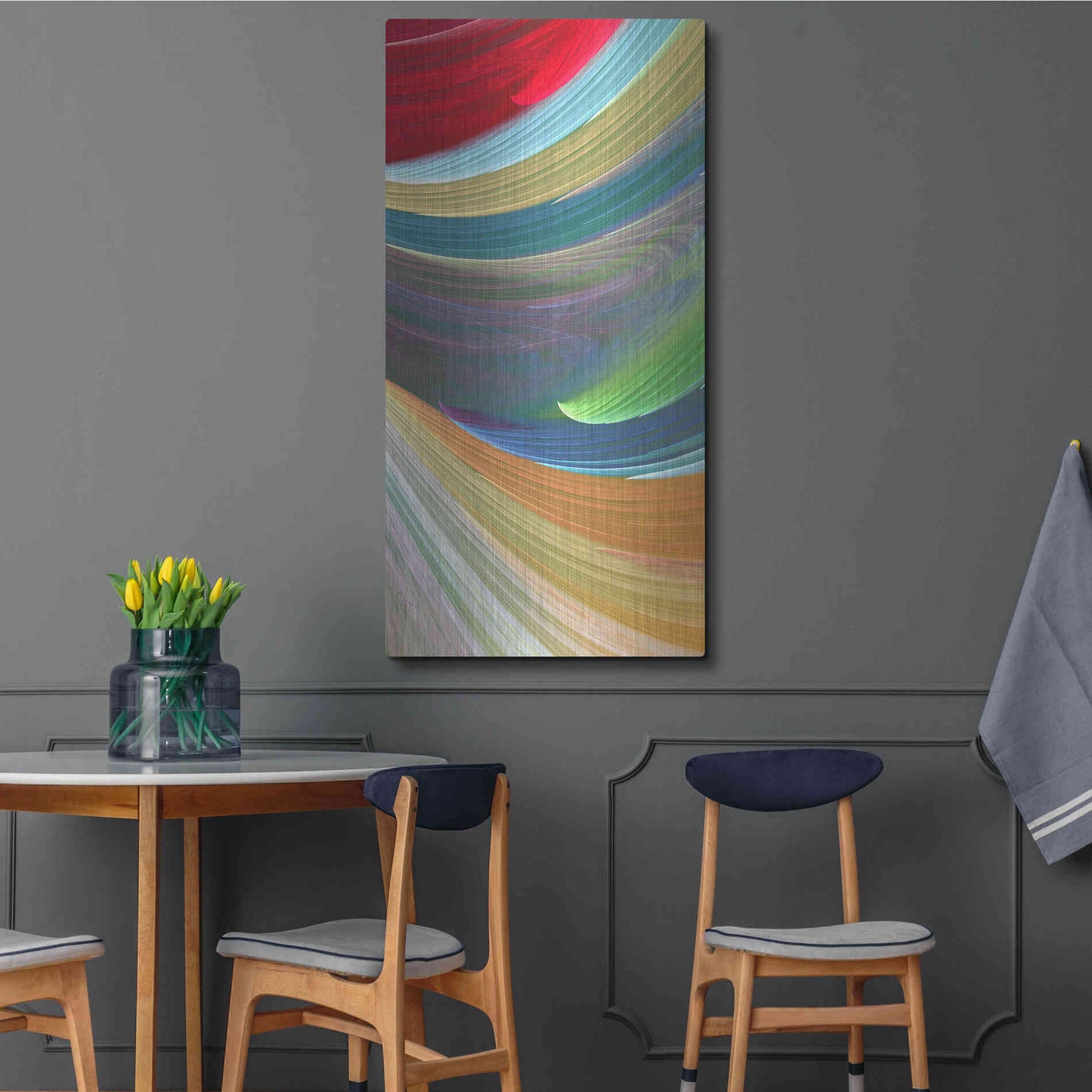 Luxe Metal Art 'Wind Waves III' by James Burghardt, Metal Wall Art,24x48