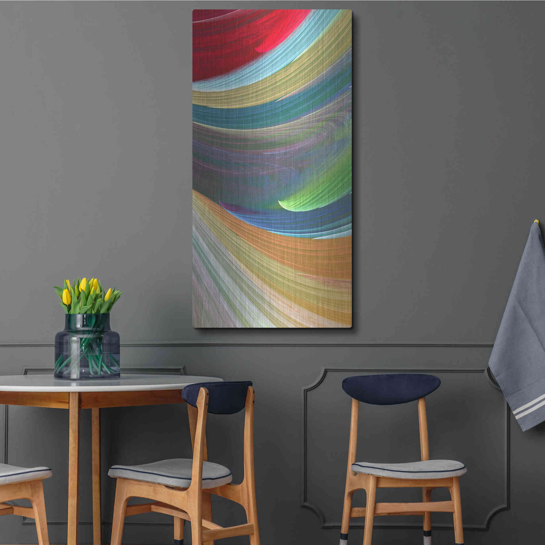 Luxe Metal Art 'Wind Waves III' by James Burghardt, Metal Wall Art,24x48