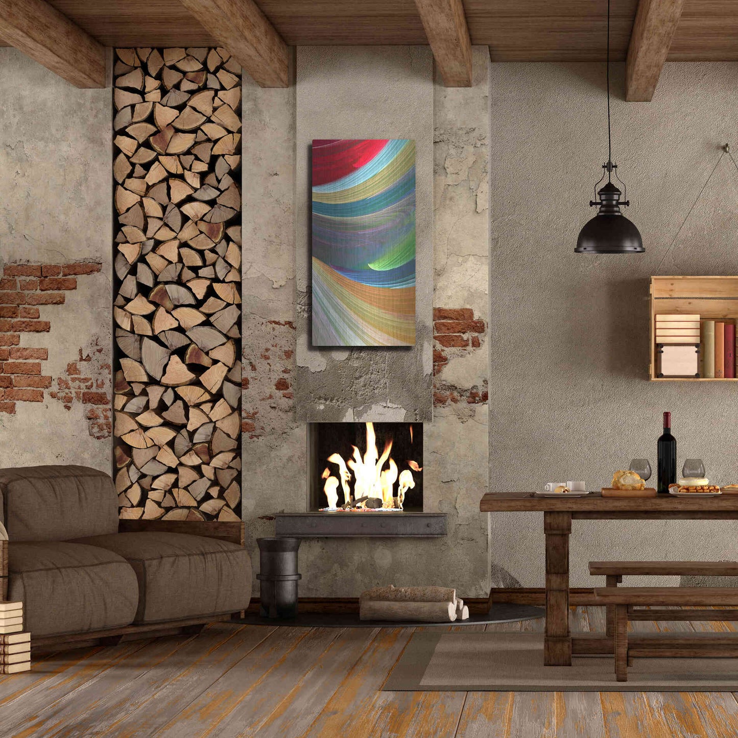 Luxe Metal Art 'Wind Waves III' by James Burghardt, Metal Wall Art,24x48