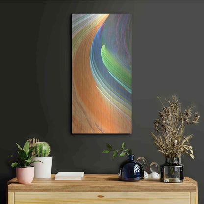 Luxe Metal Art 'Wind Waves IV' by James Burghardt, Metal Wall Art,12x24