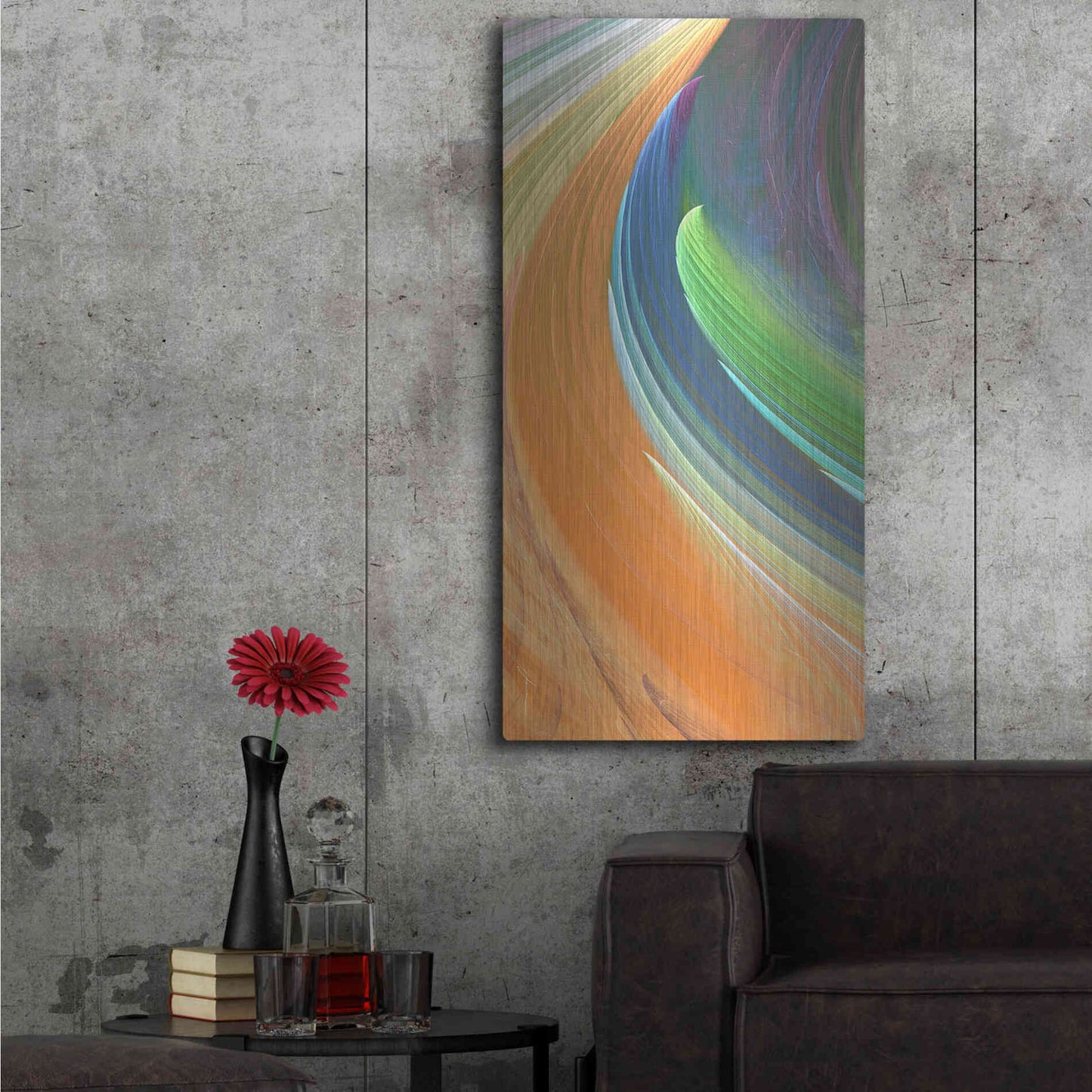 Luxe Metal Art 'Wind Waves IV' by James Burghardt, Metal Wall Art,24x48