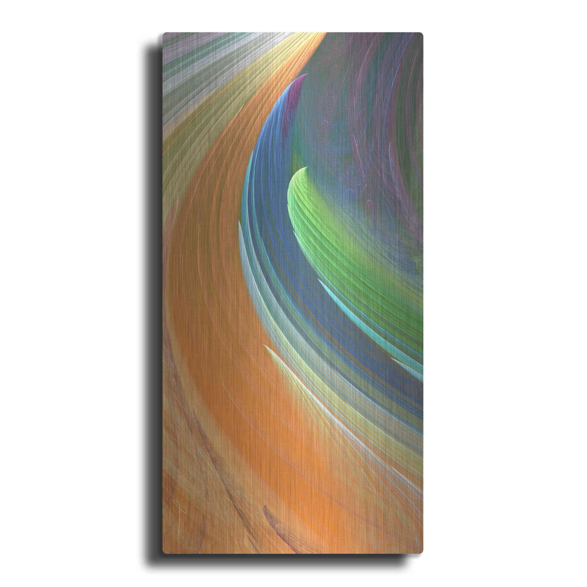 Luxe Metal Art 'Wind Waves IV' by James Burghardt, Metal Wall Art