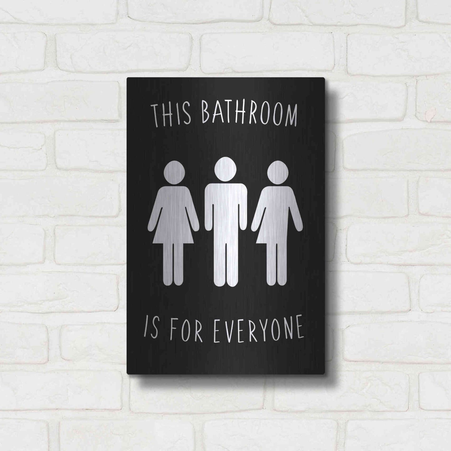 Luxe Metal Art 'Human Bathroom I' by Jarman Fagalde Metal Wall Art,12x16