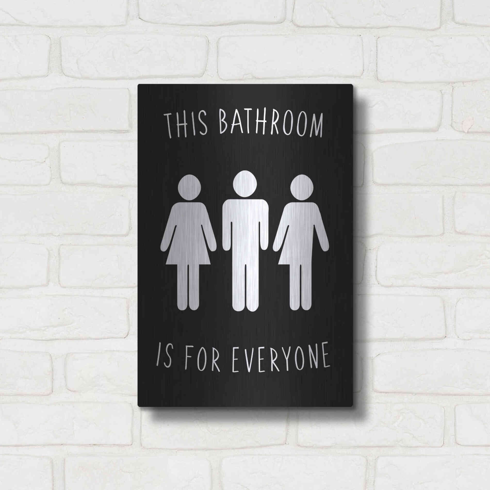 Luxe Metal Art 'Human Bathroom I' by Jarman Fagalde Metal Wall Art,12x16