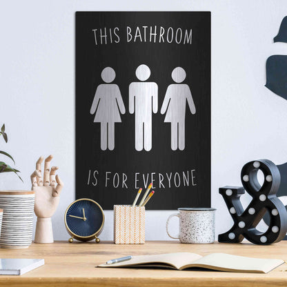 Luxe Metal Art 'Human Bathroom I' by Jarman Fagalde Metal Wall Art,12x16