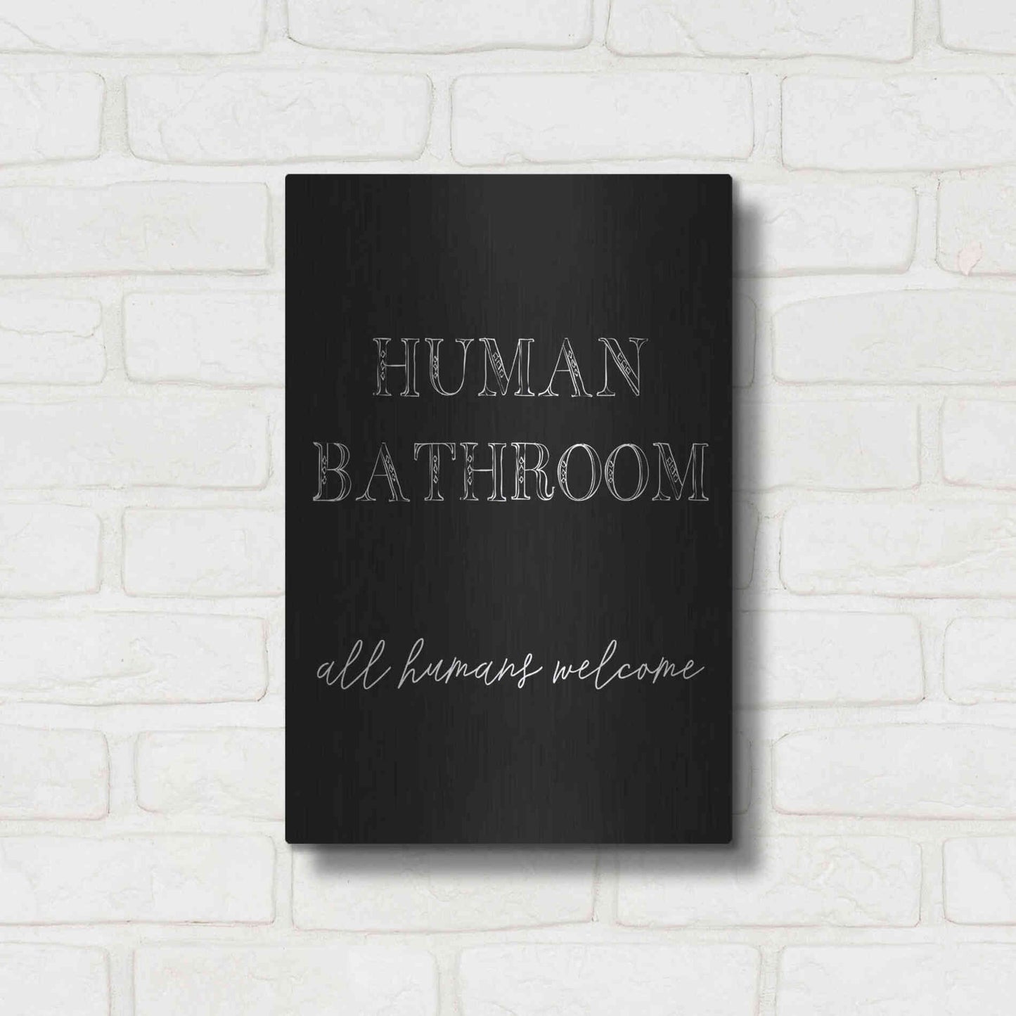 Luxe Metal Art 'Human Bathroom IV' by Jarman Fagalde Metal Wall Art,12x16