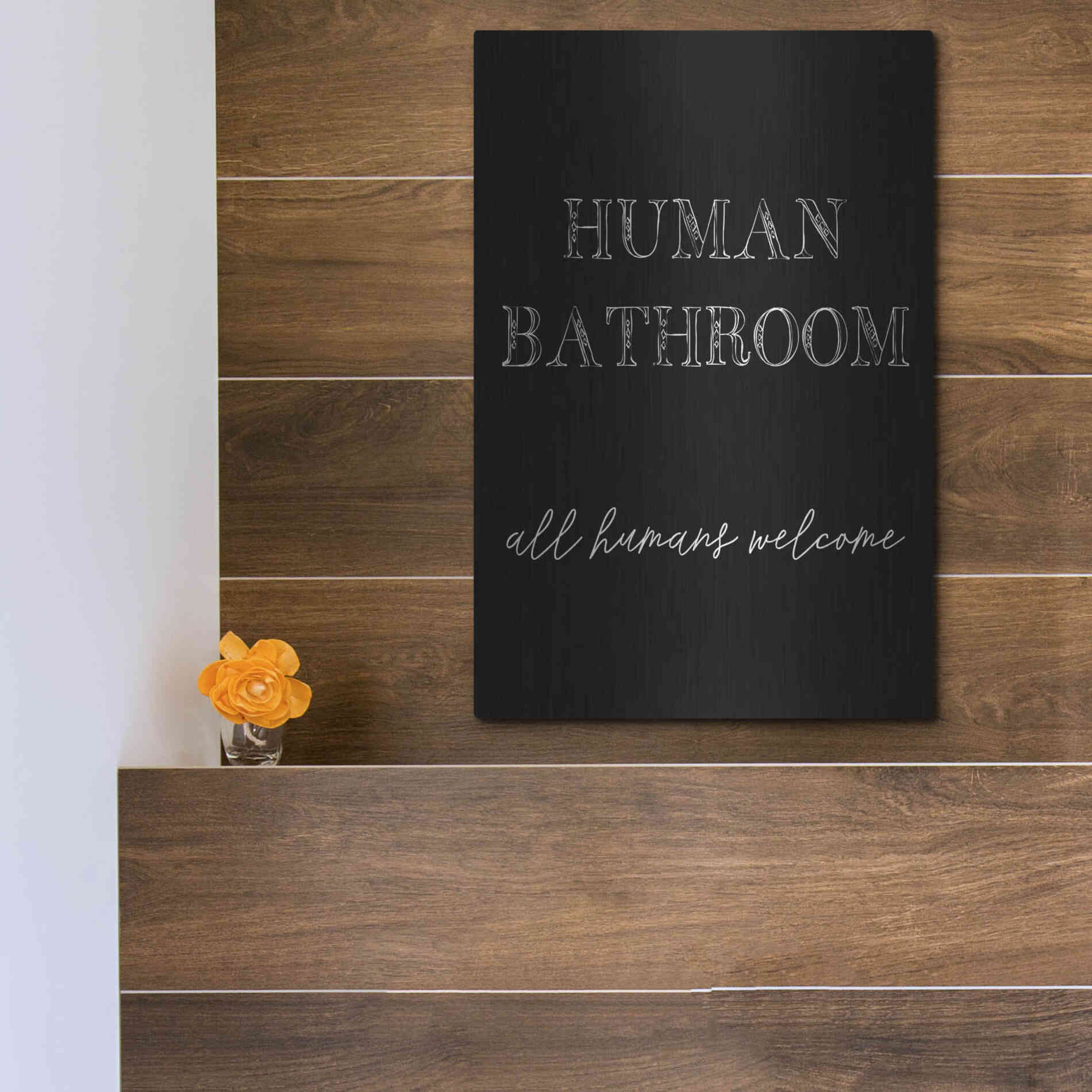 Luxe Metal Art 'Human Bathroom IV' by Jarman Fagalde Metal Wall Art,12x16