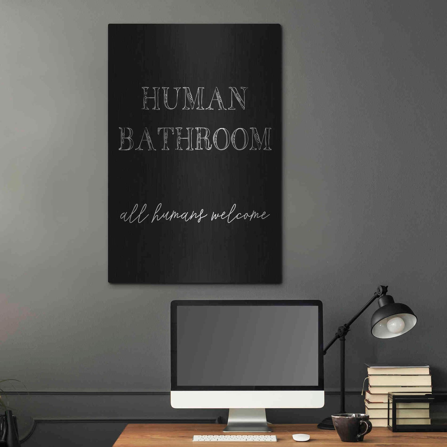 Luxe Metal Art 'Human Bathroom IV' by Jarman Fagalde Metal Wall Art,24x36