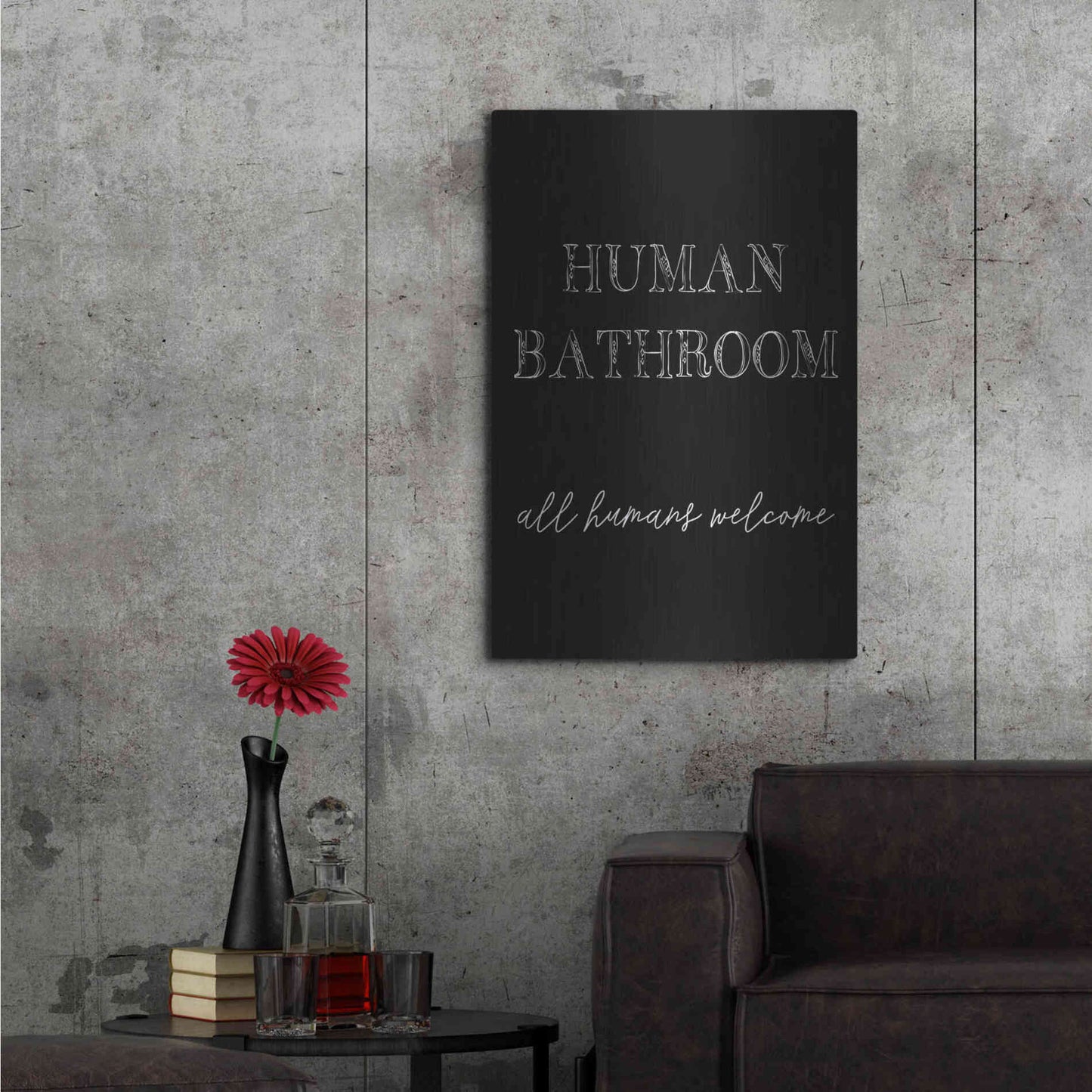 Luxe Metal Art 'Human Bathroom IV' by Jarman Fagalde Metal Wall Art,24x36