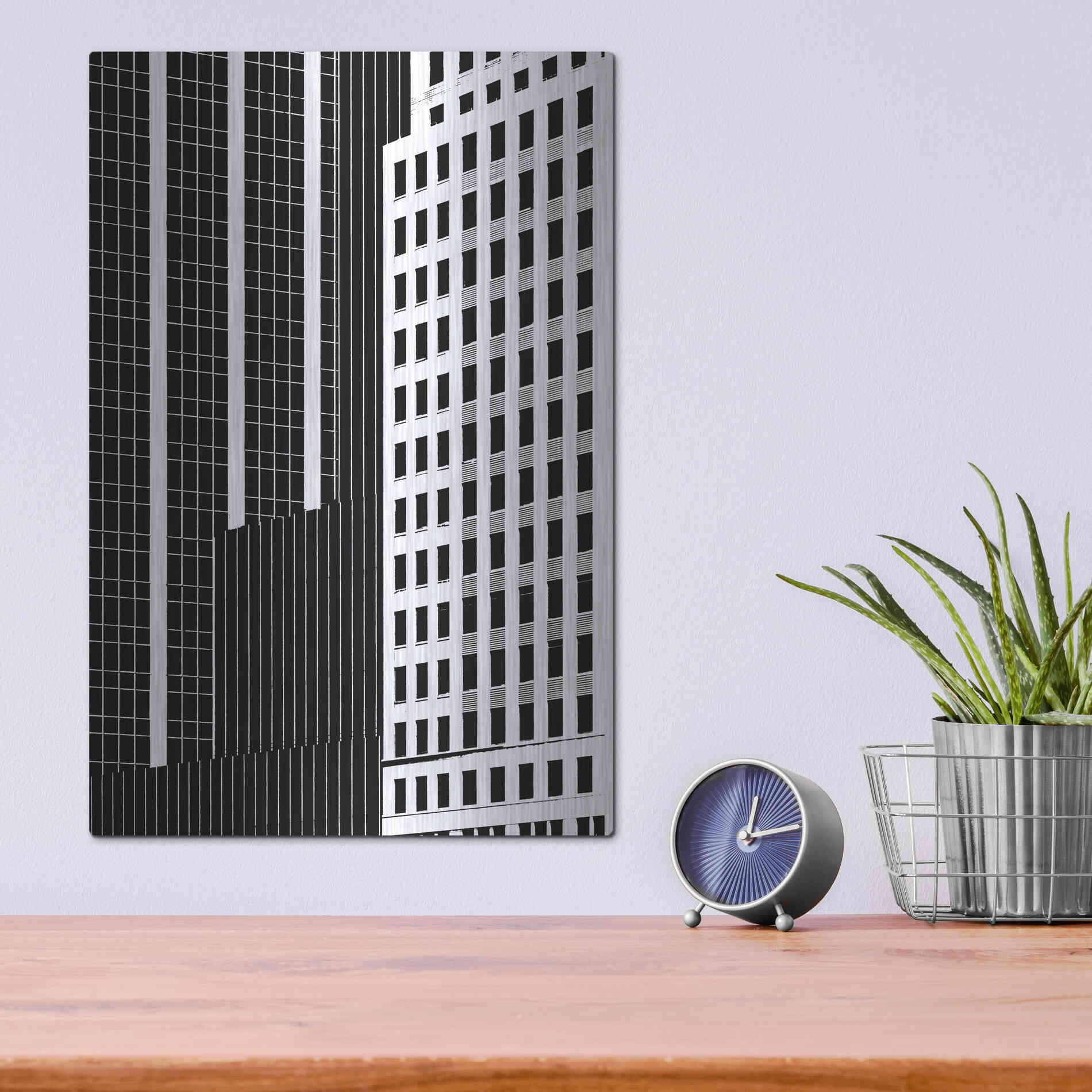 Luxe Metal Art 'NYC in Pure B&W II' by Jeff Pica Metal Wall Art,12x16