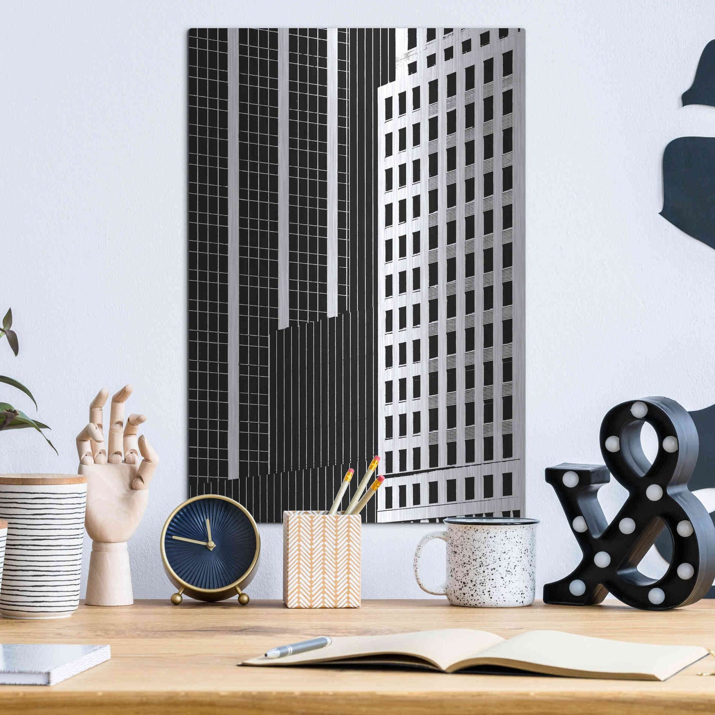 Luxe Metal Art 'NYC in Pure B&W II' by Jeff Pica Metal Wall Art,12x16