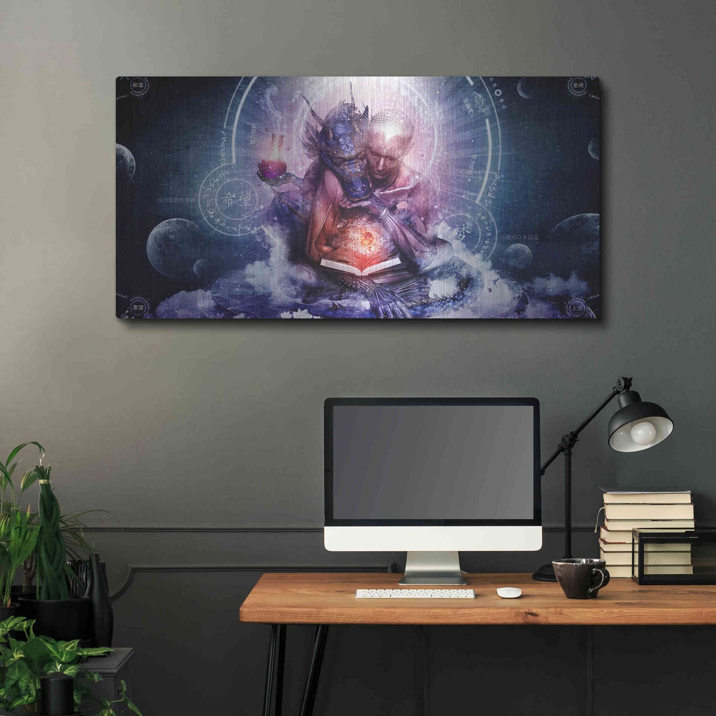 Luxe Metal Art 'Perhaps The Dreams Are Of Soulmates' by Cameron Gray, Metal Wall Art,48x24