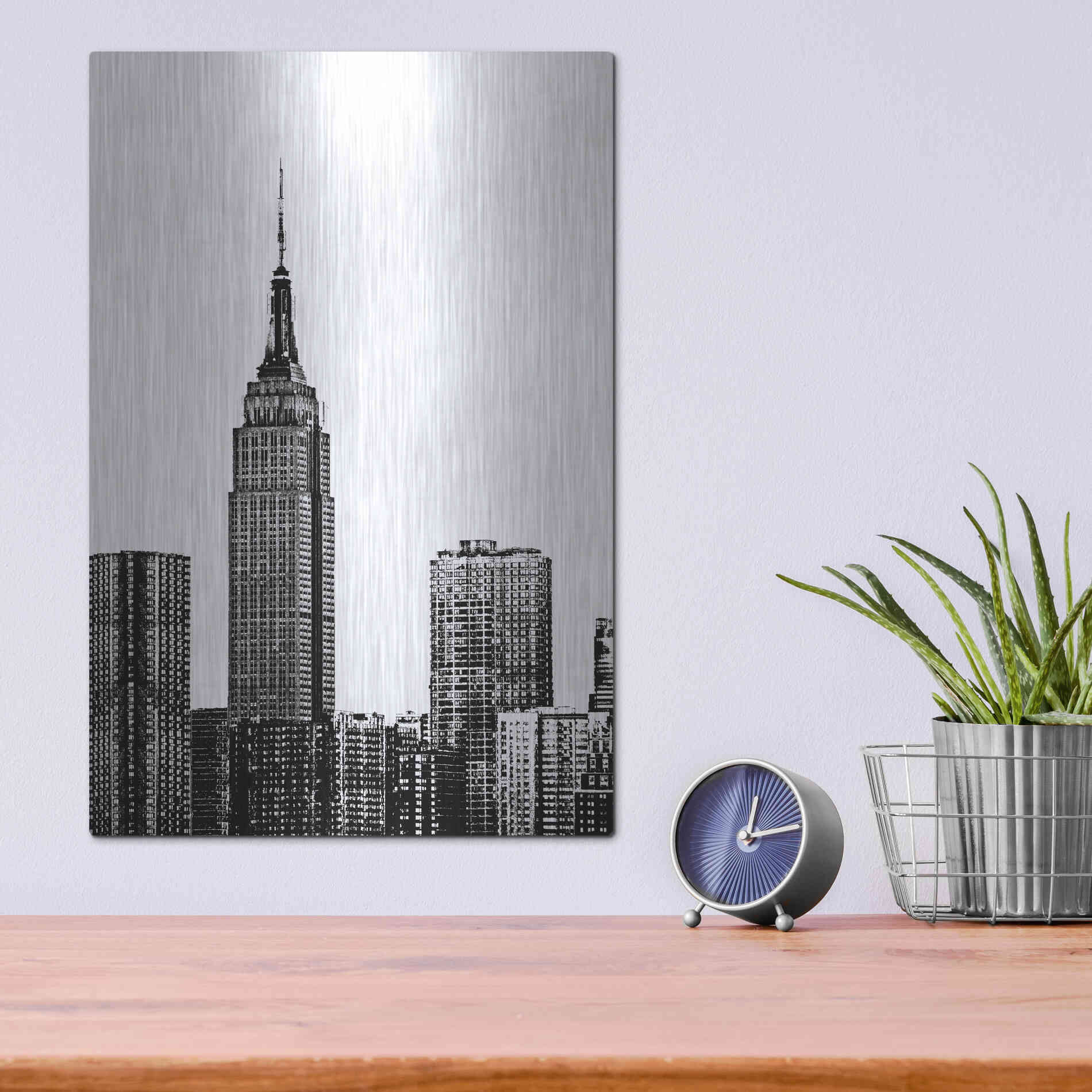 Luxe Metal Art 'NYC in Pure B&W XVIII' by Jeff Pica Metal Wall Art,12x16