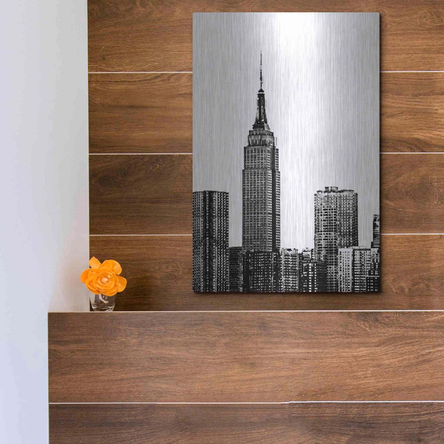 Luxe Metal Art 'NYC in Pure B&W XVIII' by Jeff Pica Metal Wall Art,12x16