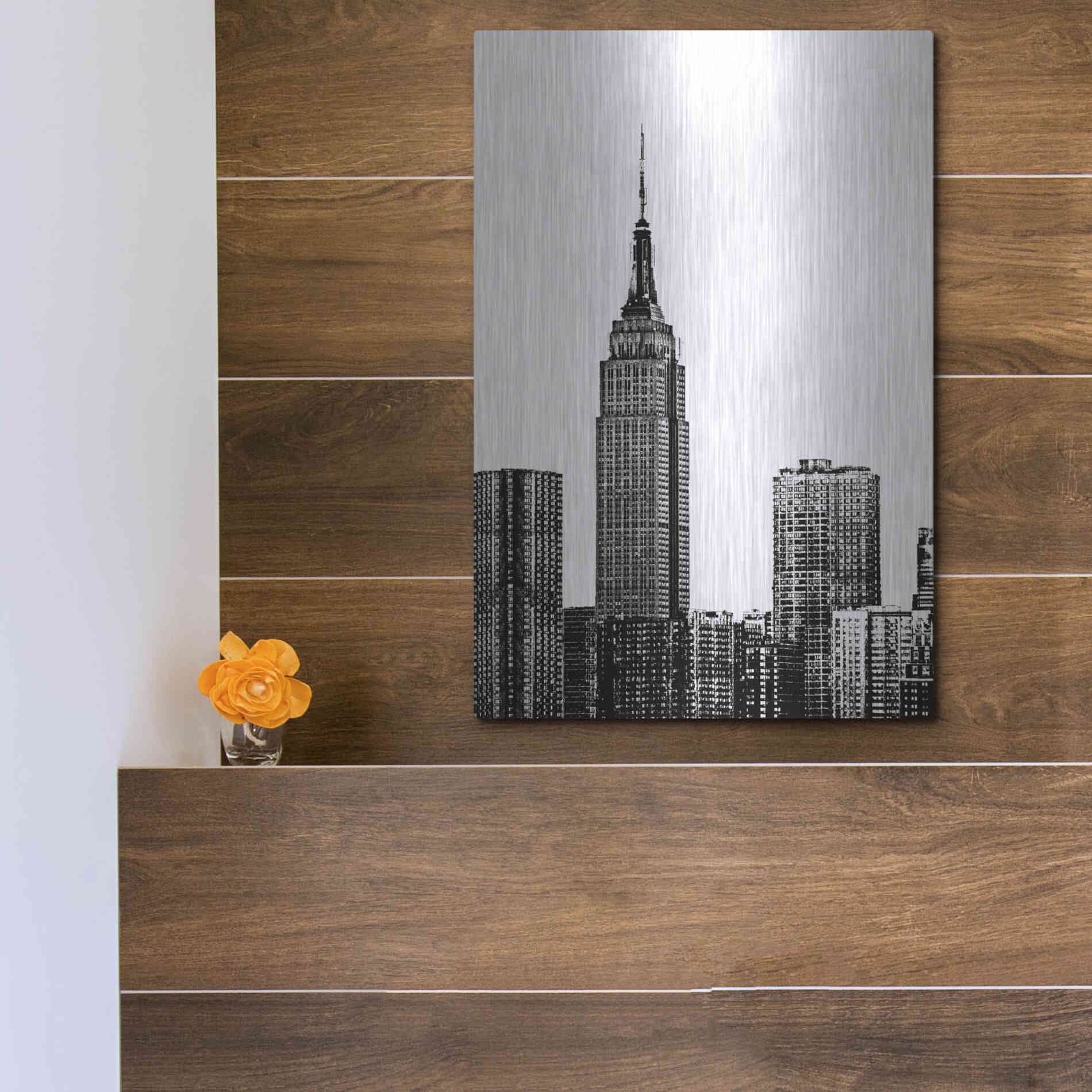 Luxe Metal Art 'NYC in Pure B&W XVIII' by Jeff Pica Metal Wall Art,12x16