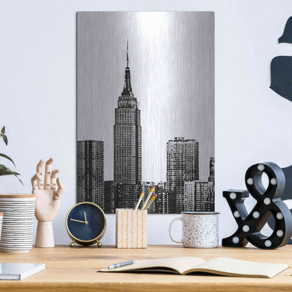 Luxe Metal Art 'NYC in Pure B&W XVIII' by Jeff Pica Metal Wall Art,12x16