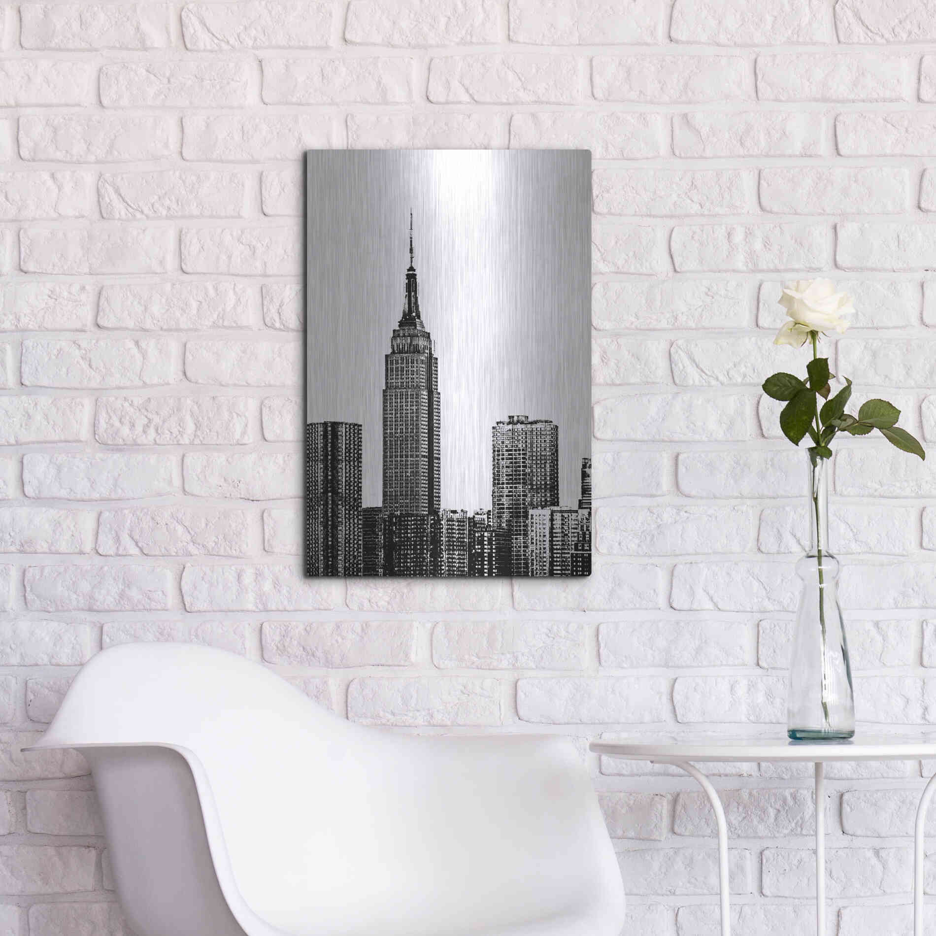 Luxe Metal Art 'NYC in Pure B&W XVIII' by Jeff Pica Metal Wall Art,16x24