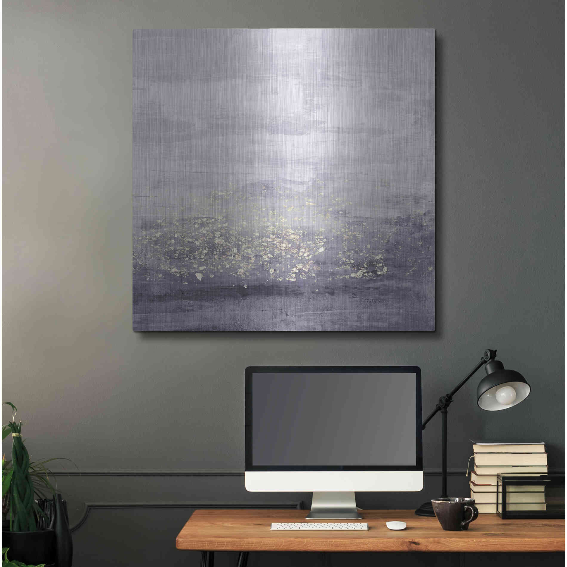 Luxe Metal Art 'Amethyst Glitter I' by Jennifer Goldberger Metal Wall Art,36x36