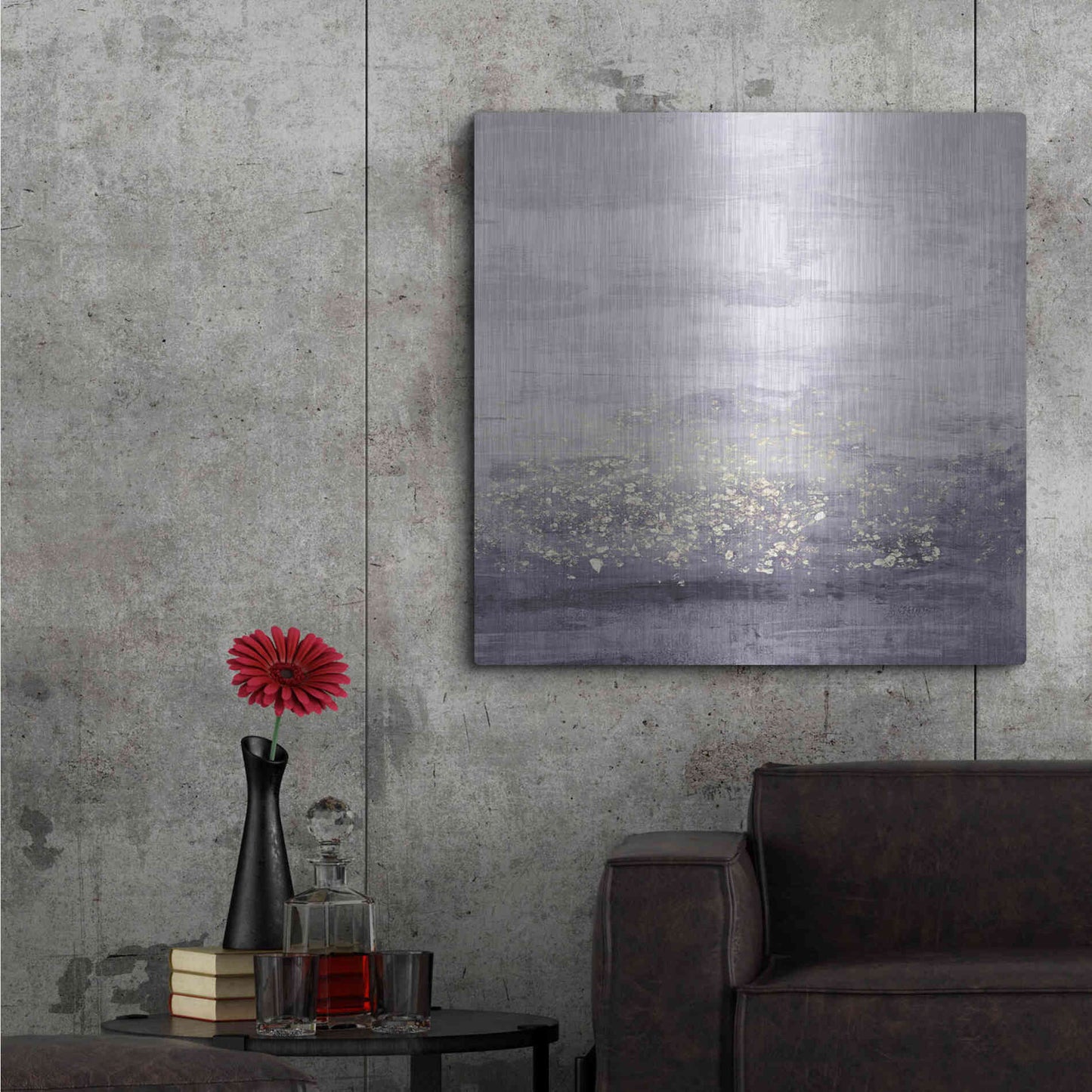 Luxe Metal Art 'Amethyst Glitter I' by Jennifer Goldberger Metal Wall Art,36x36