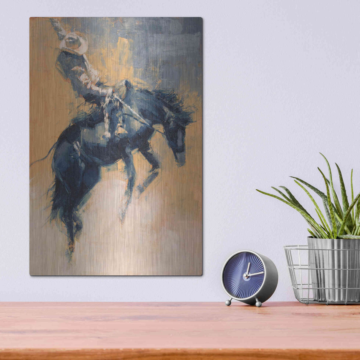 Luxe Metal Art 'Mood Indigo III' by Julie T. Metal Wall Art,12x16