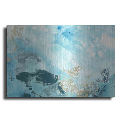 Luxe Metal Art 'Aqua Wave Form II' by June Erica Metal Wall Art