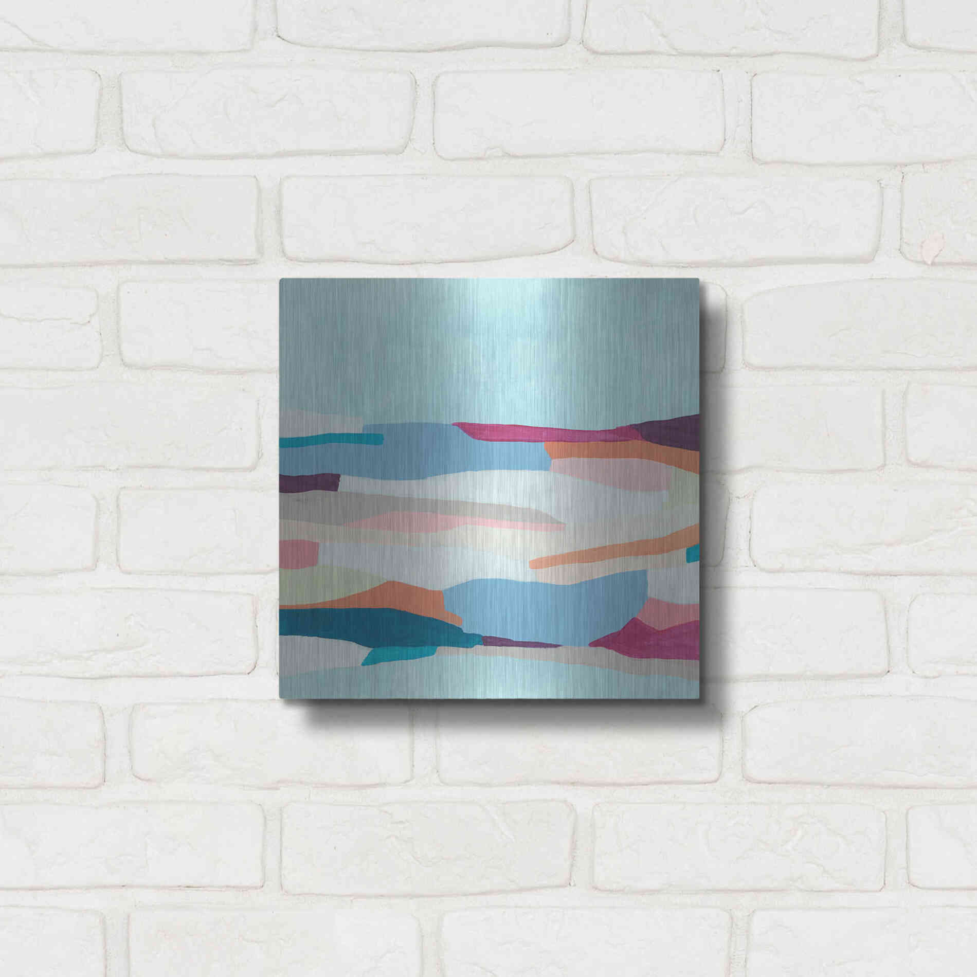 Luxe Metal Art 'Stratascape I' by June Erica Metal Wall Art,12x12