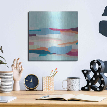 Luxe Metal Art 'Stratascape I' by June Erica Metal Wall Art,12x12