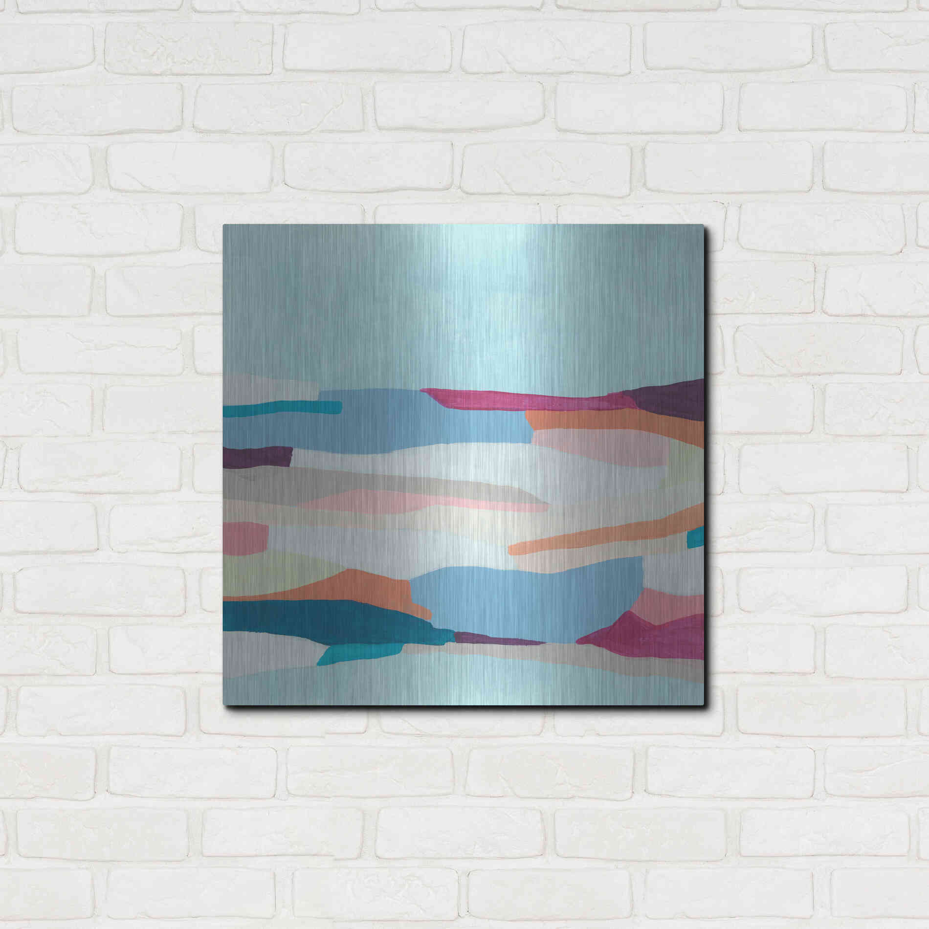 Luxe Metal Art 'Stratascape I' by June Erica Metal Wall Art,24x24