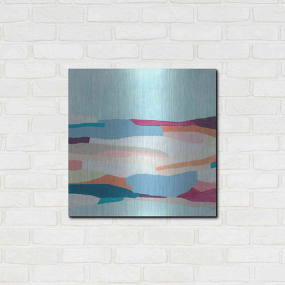 Luxe Metal Art 'Stratascape I' by June Erica Metal Wall Art,24x24